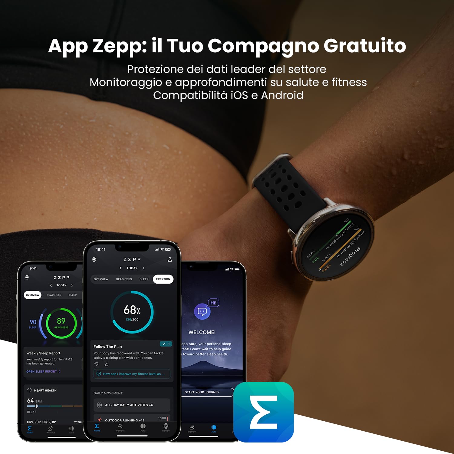 Amazfit Active 2 Smart Watch 44mm, AI, Controllo Vocale, GPS e Mappe incluse, Batteria da 10 Giorni, 160+ Modalità Sportive, Resistente allAcqua 5 ATM per Android e iPhone, Nero