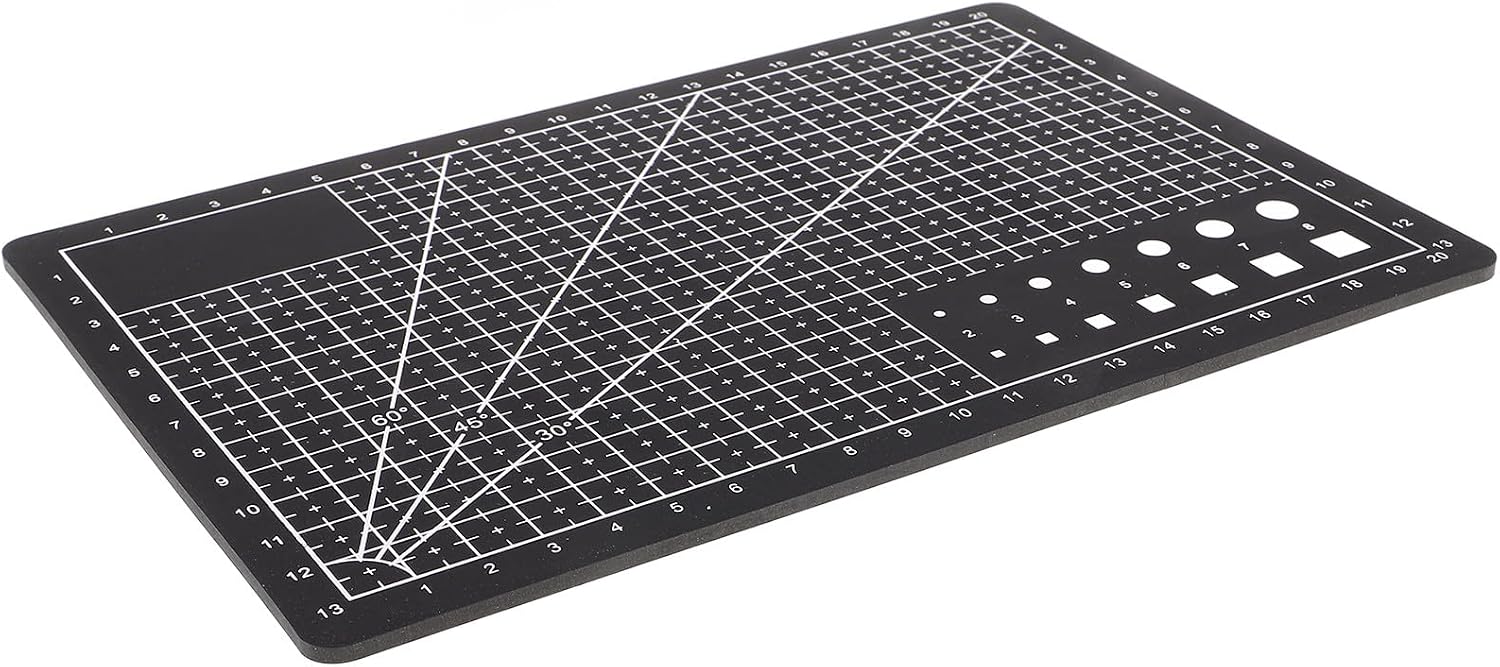 A5 Double-sided Pvc Cutting Mat for Sewing and Crafting, Non-slip Workbench Mat for Quilting, Scrapbooking, and Clay Projects, Black
