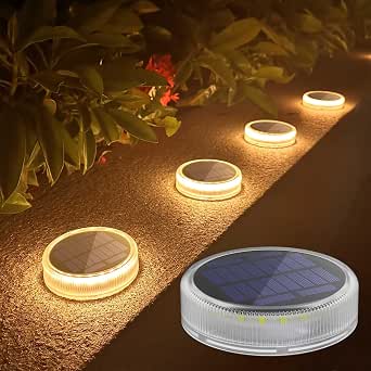 Lacasa 4-Pack Solar Decking Lights, Solar Powered Outdoor Step Lights ...