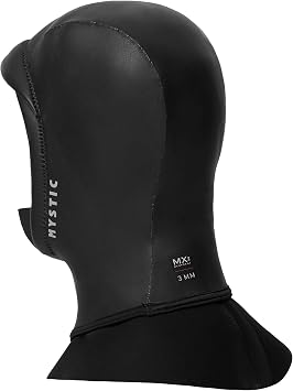 Mystic Watersports - Surf KiteSurf & Windsurfing 3mm Wetsuit Hood - Black - Easy Stretch Waterproof Sprayproof