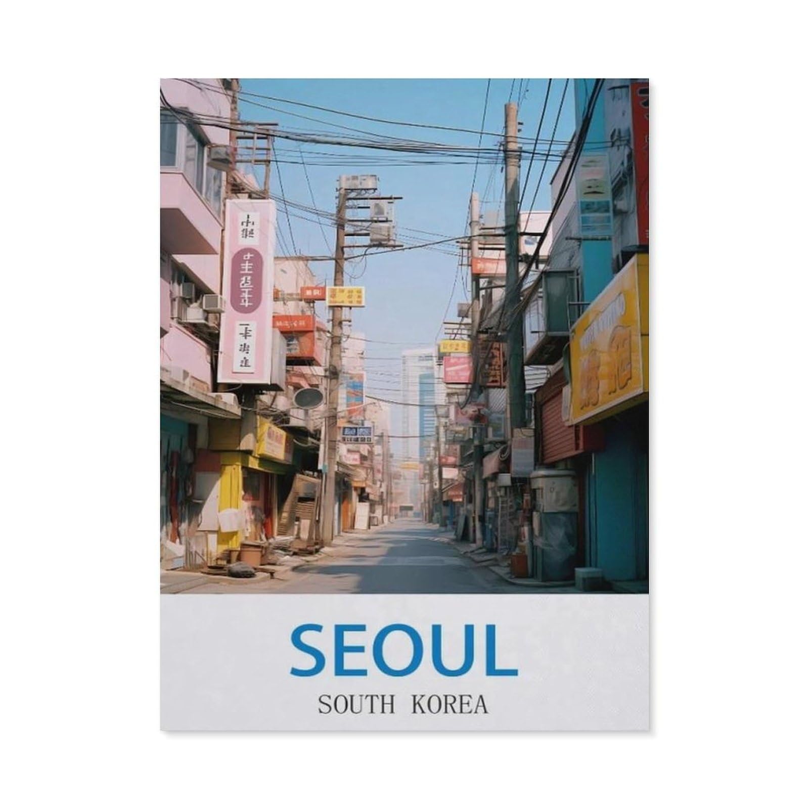 BEAYODKP Diamond Painting，Seoul South Korea，Round Full Drill Acrylic Embroidery Cross Stitch Arts Craft Canvas Supply for Home Wall Decor Adults and Kids（40 x 50 cm/15.74 x 19.68 inches）-CO4