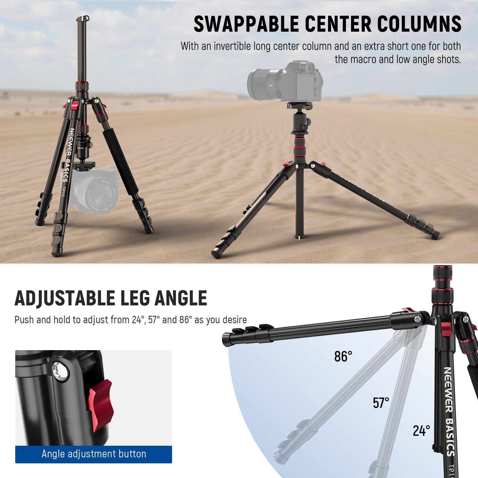 NEEWER BASICS Statyw monopod do aparatu, 180 cm Aluminiowa przenośna podpórka podróżna na telefon komórkowy DSLR z główką kuli 360° Uchwyt na telefon kompatybilny z iPhone do nagrywania wideo, TP15