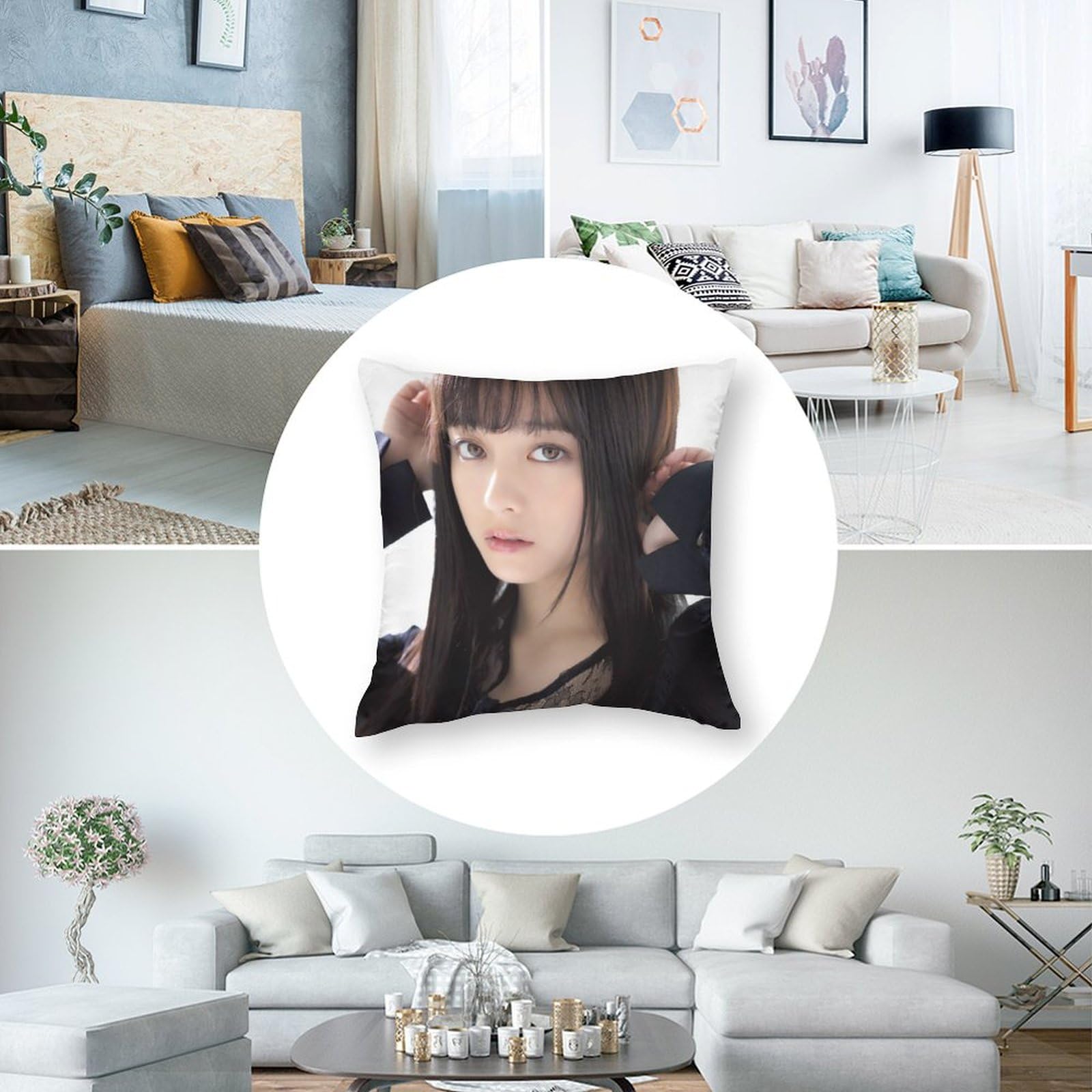 Amazon｜橋本環奈 枕カバー 抱き枕カバー 正方形 枕カバー クッション