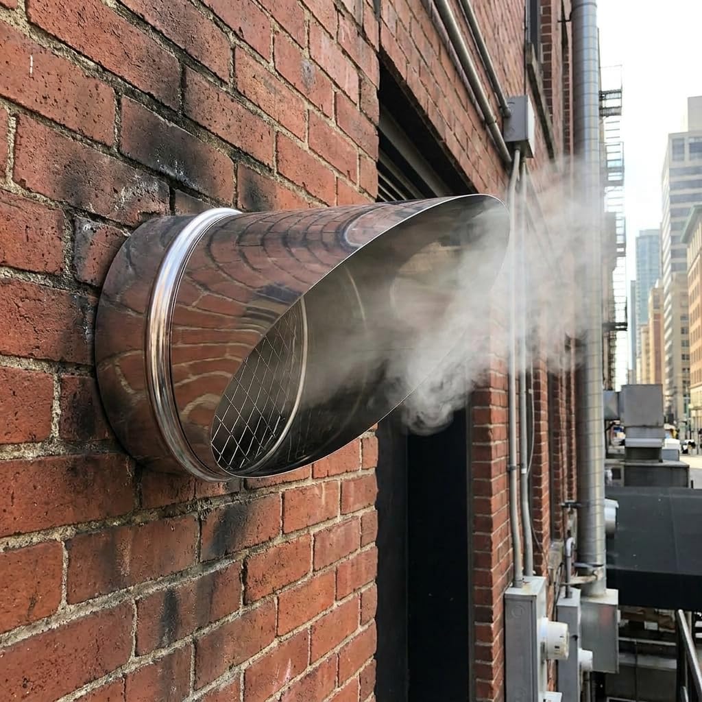 MAKA Comignolo a Becco con Rete, Terminale in Acciaio Zincato per Canna Fumaria Camino Stufa a Legna Pellet e Gas, Cappello Antipioggia con Rete Antivolatile(Ø 350 mm)