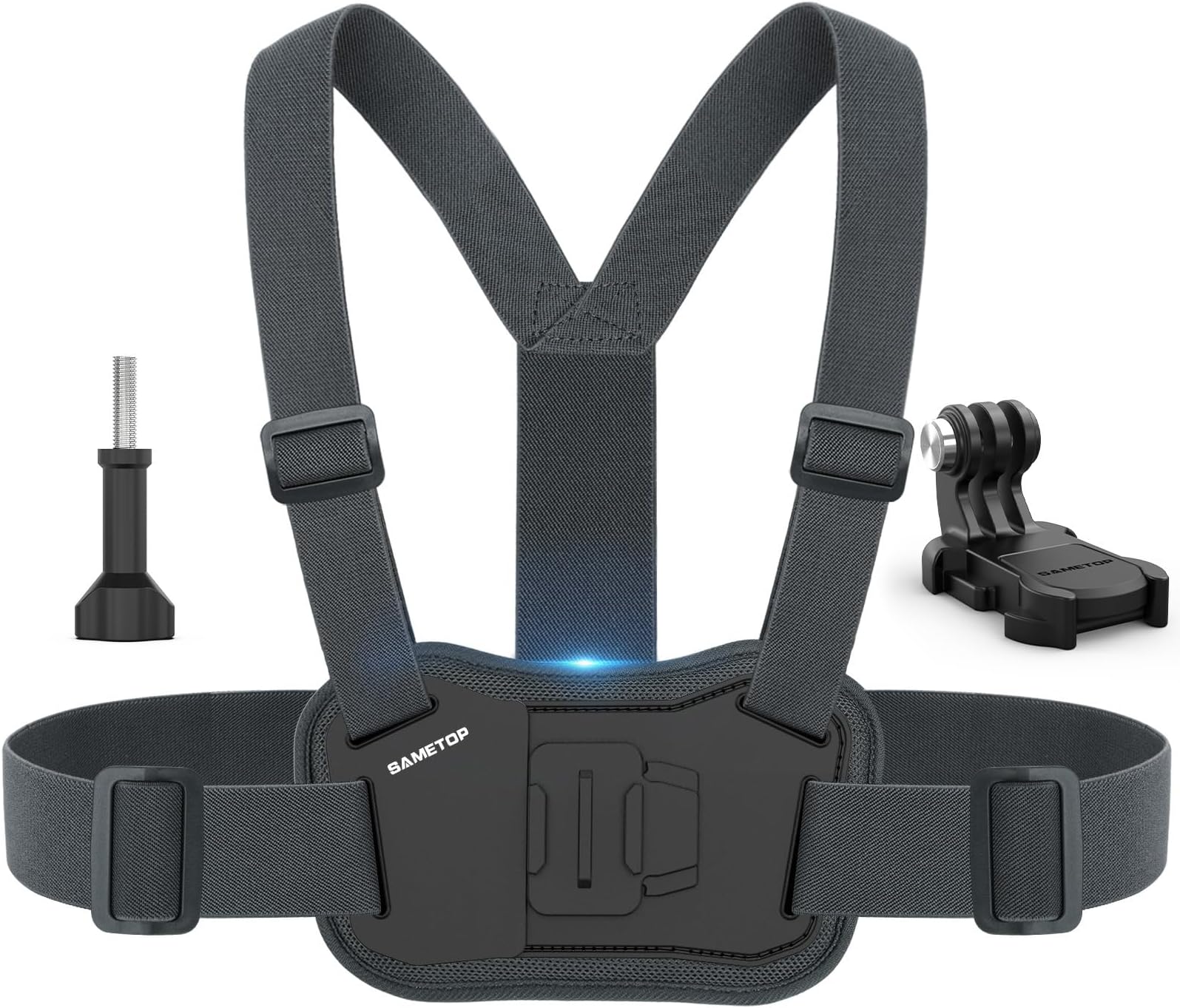 Sametop Chest Mount Harness Strap Body Mount Chesty Compatible with GoPro Hero 13 12 11 10 9 8 7 6 5 Session AKASO DJI Osmo Action Cameras - Balance Stability and Comfort Performance