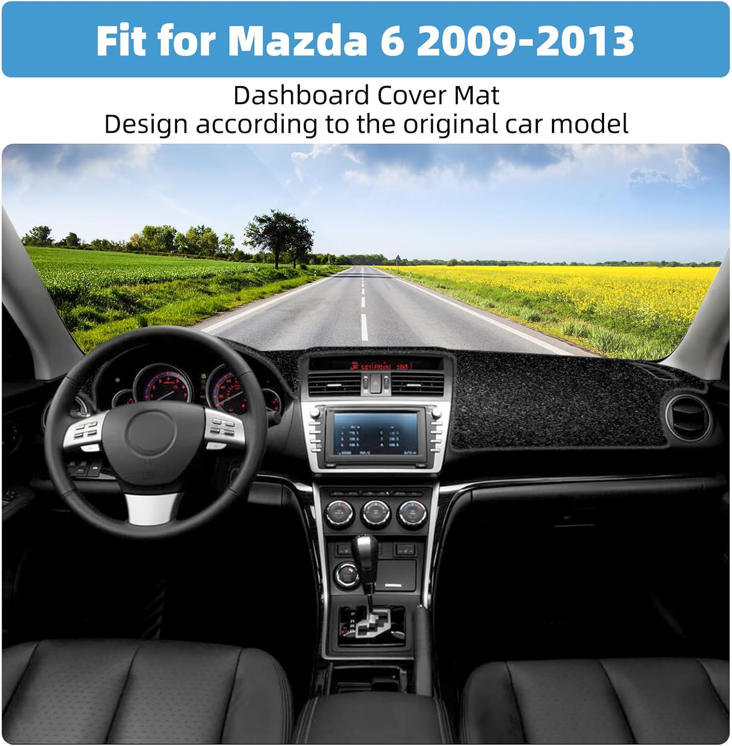 Dash Cover Mat for Mazda 6 2009 2010 2011 2012 2013 Non-Slip Dashboard Cover Mat Sunshade UV Rays Protector Interior Accessories