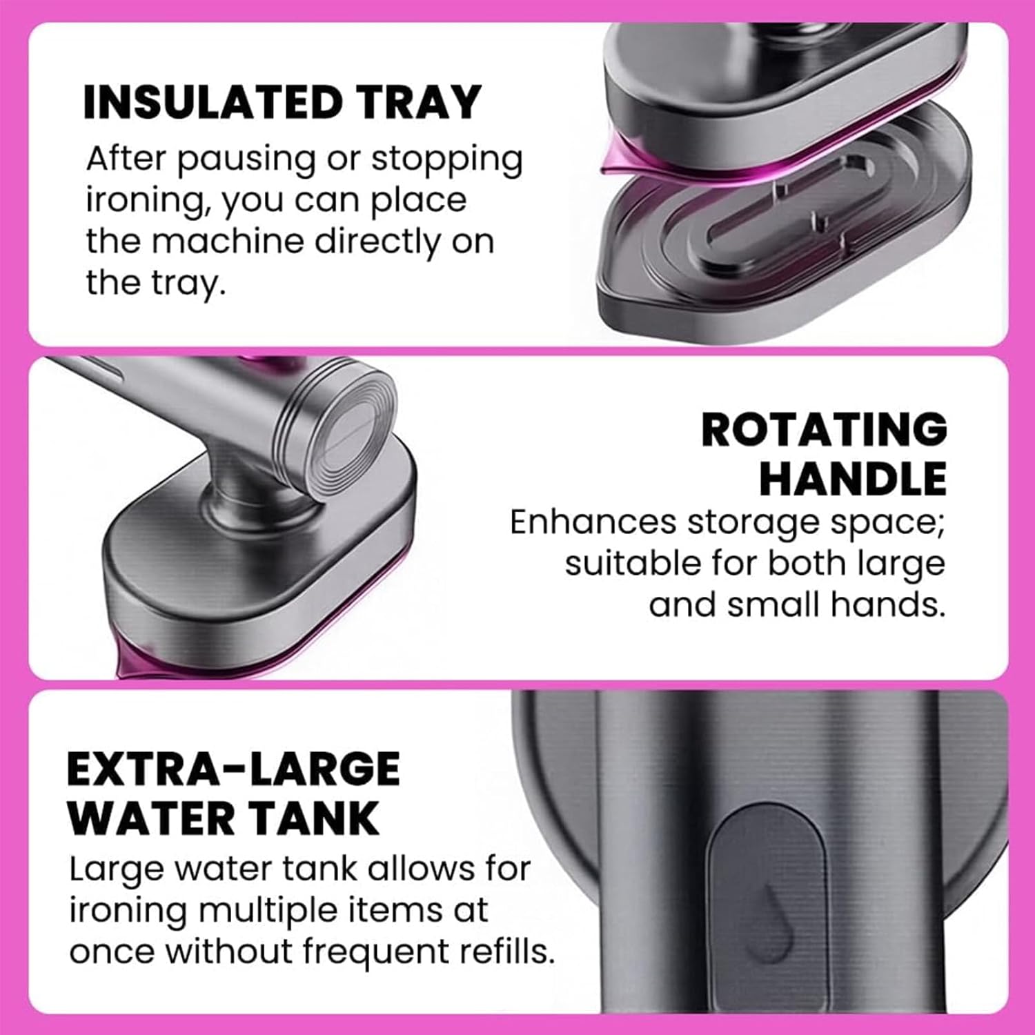 Portable Garment Steamer, Portable Handheld Clothing Steamer, Travel Steamer for Clothes, Fast Heat Up Travel Steamer with Continuous Steam, Compact Clothes Steamer for Home and Travel