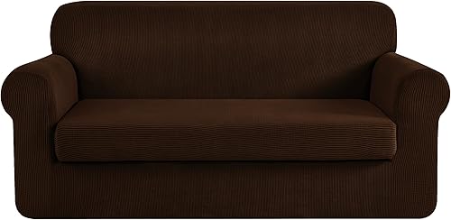 Miniatura 85 de CHUN YI Fundas de sofá de 7 piezas, fundas de sofá lavables, funda elástica para sofá de 3 cojines con respaldo y fundas de cojín separadas, Azul