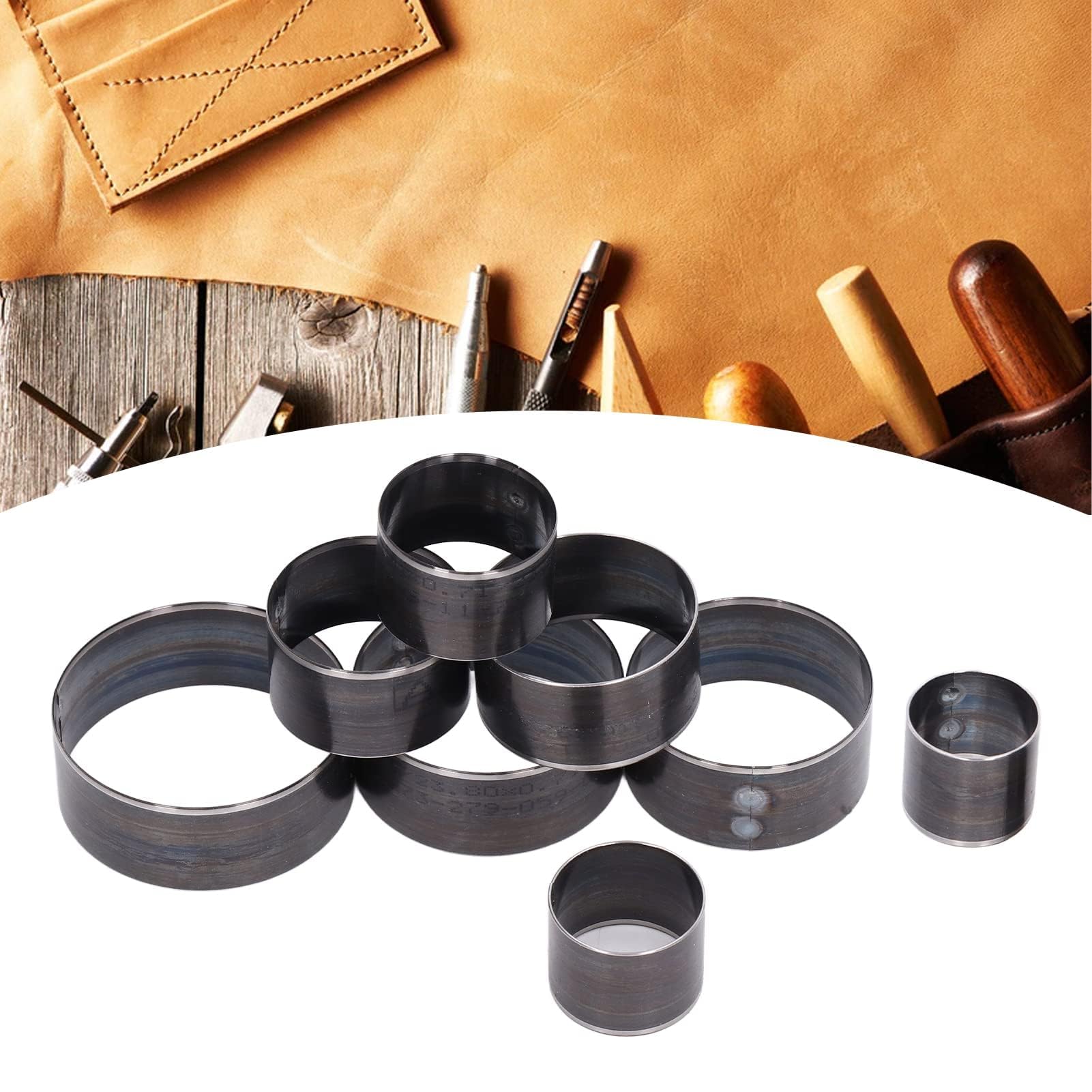 Pezzi Fustelle in Pelle 65 Mm Perforazione in Pelle, Set di Punzonatura in Acciaio da 2 Pollici Set 25-60 Mm in Acciaio Legato Punzonatura in Pelle Tonda Muore per Artigianato in
