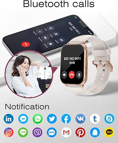 Miniatura 4 de Relojes inteligentes para mujeres y hombres (respuestahacer llamadas, 3 bandas), reloj de seguimiento de fitness de 1.85 pulgadas para teléfonos