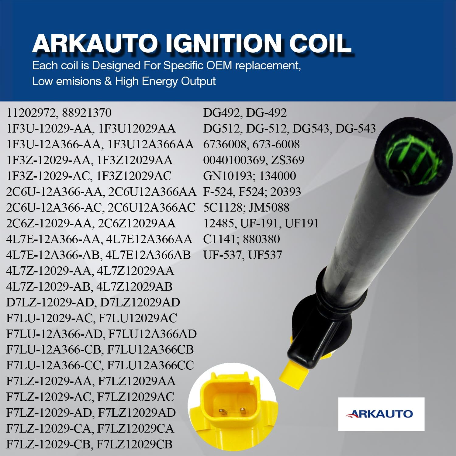 Performance Ignition Coil Packs UF191 DG512 Set Of 8 Compatible With FORD MUSTANG GT LINCOLN AVIATOR CONTINENTAL MARK VIII NAVIGATOR AVANTI MARAUDER ESPERANTE 4.6 4.6T 5.4 5.4T 5.8T V8