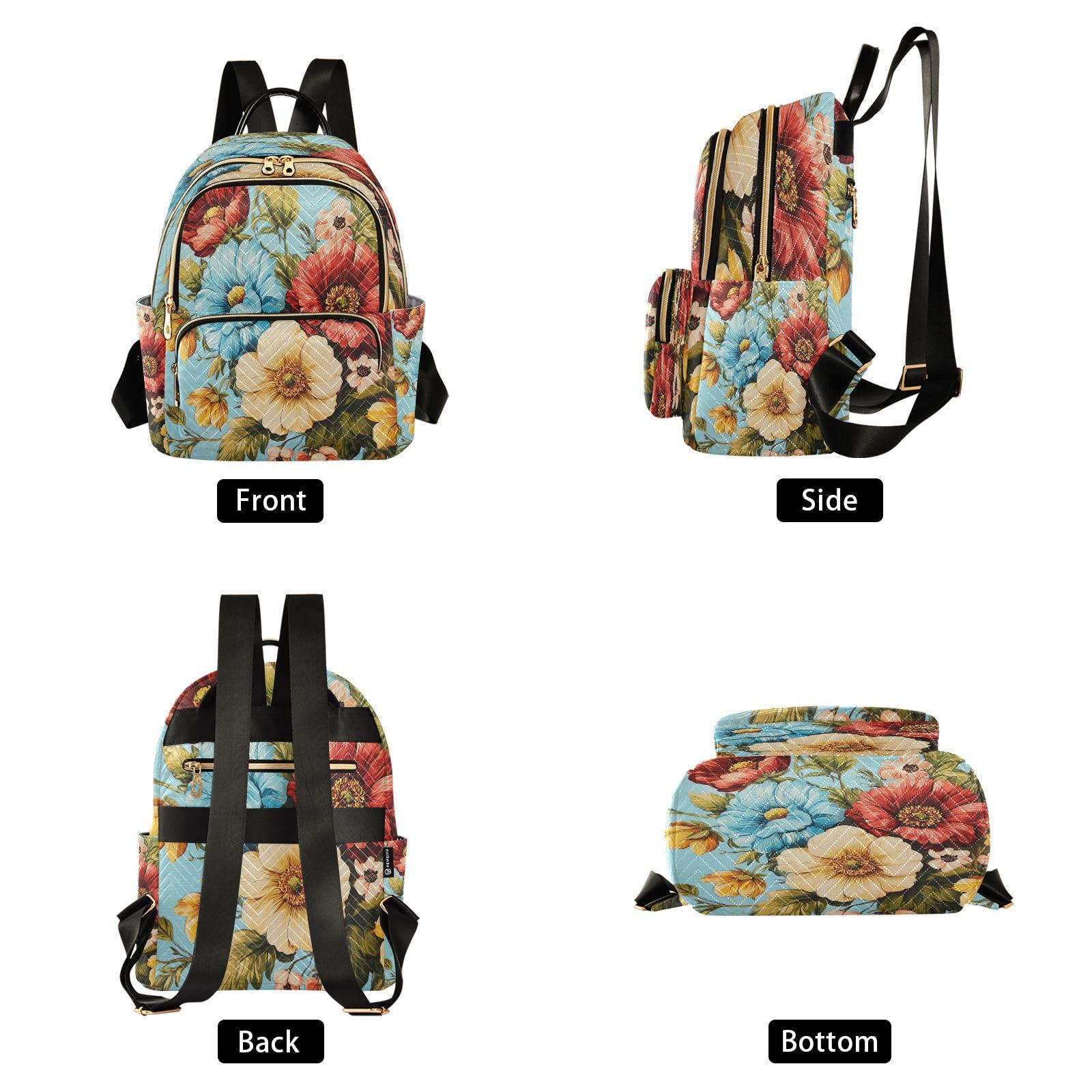 Zwlttyd Mini Backpack Purse for Women Lightweight Bag School Teenagers Sports Traveling Medium Festoon