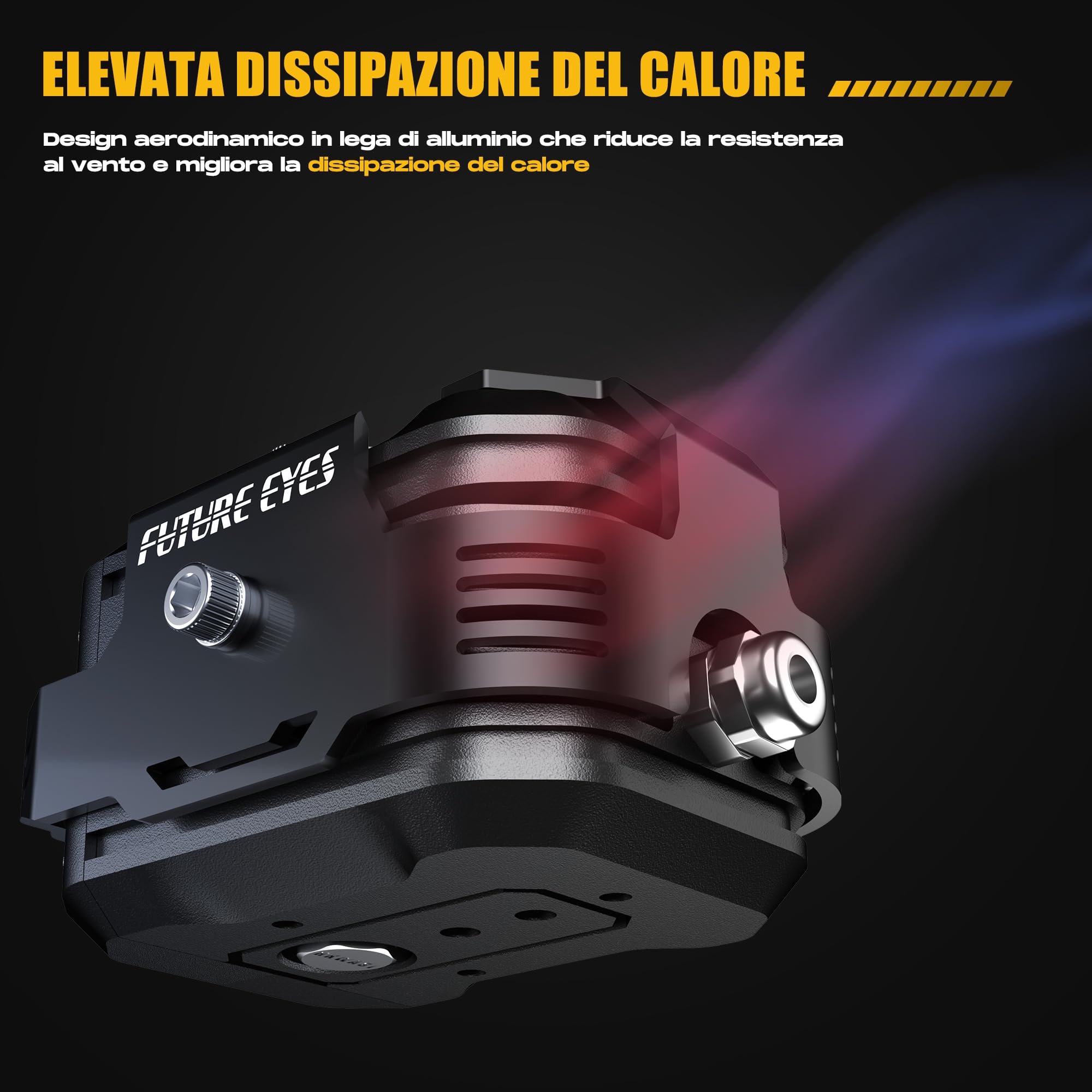 Future Eyes Fari Fendinebbia Moto LED, Luci Ausiliarie Regolabili a 360°, Impermeabili IP67, Luci Fuoristrada per Guida Notturna, Abbaglianti e Anabbaglianti Ambra/Bianco, Compatibili con ATV e UTV