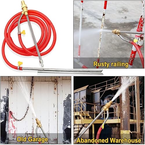 Miniatura 7 de Kit de chorro de arena para lavadora a presión, accesorio de chorro de arena húmedo de 5000 PSI, limpiador de arena con boquilla de cerámica de