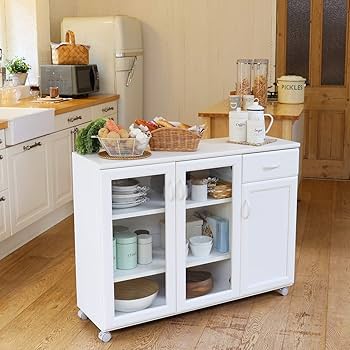 Amazon｜白井産業 カウンターワゴン 食器棚 キッチン収納