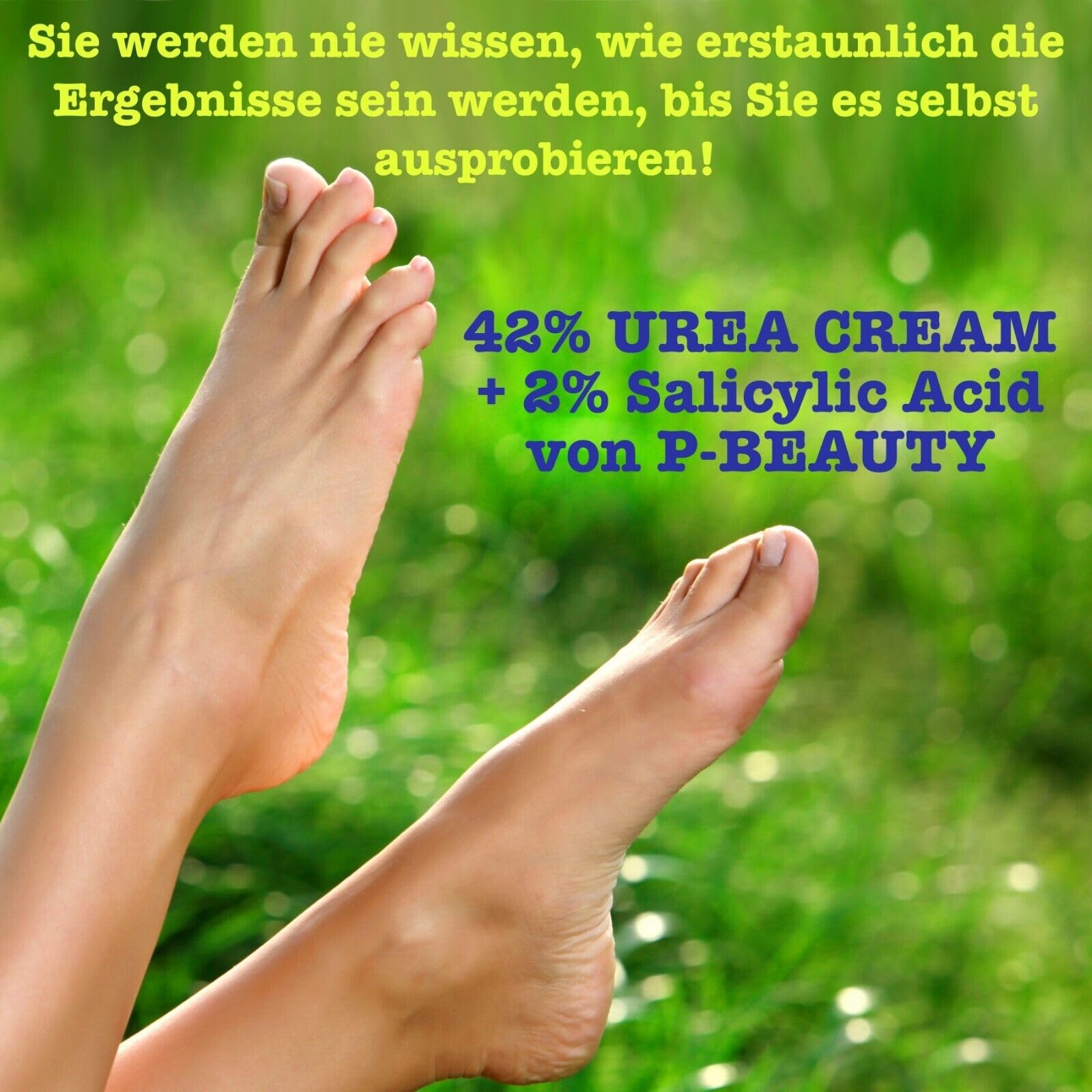Krem z mocznikiem 42% firmy P-Beauty | 2% kwas salicylowy | 3 x 150 g intensywny krem do stóp i środek do usuwania kalusa | z aloesem i olejkiem z drzewa herbacianego dla głębokiego nawilżenia i