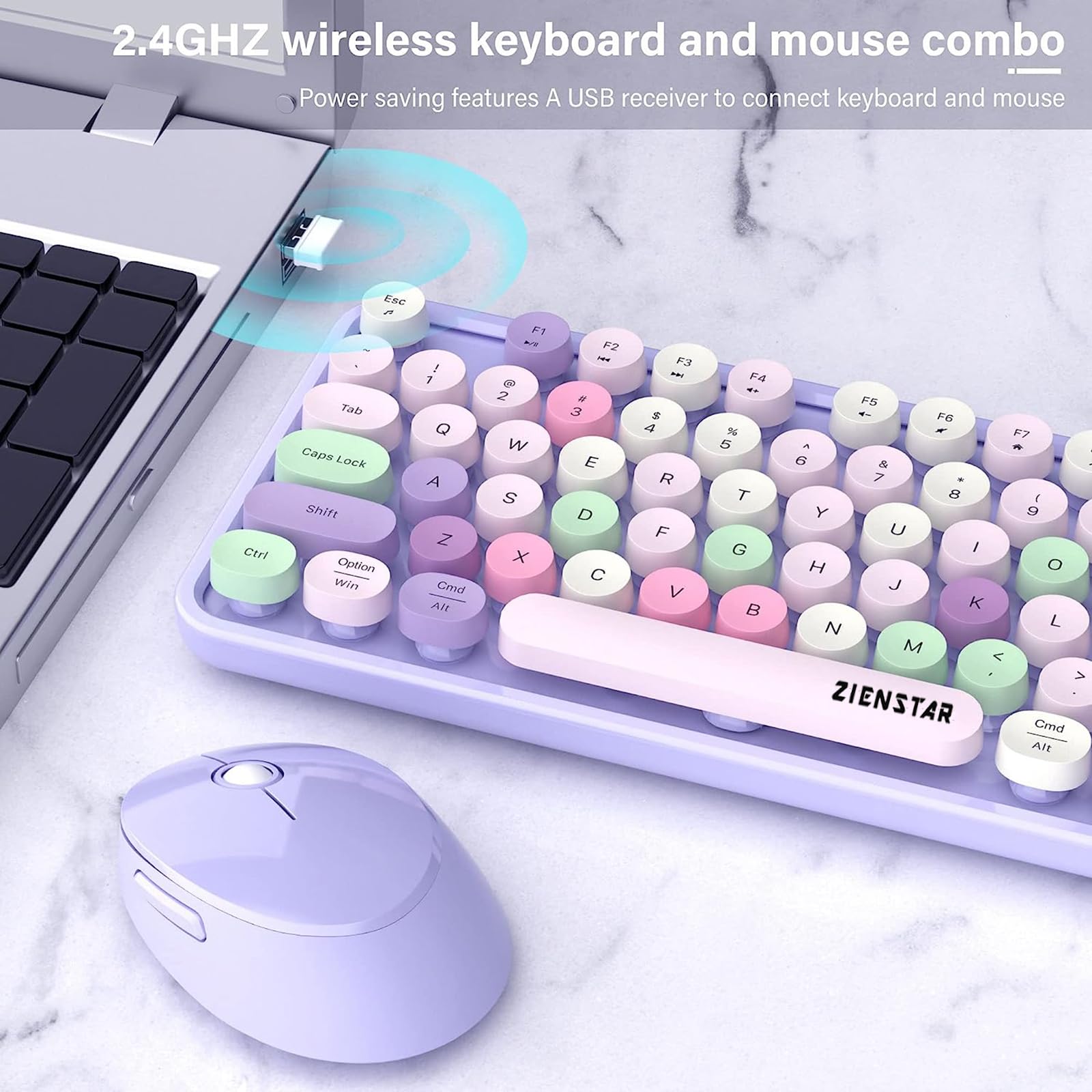 Clavier Et Souris Sans Fil Pour Seniors - Grandes Lettres Jaune Et Noir - Azerty Français - Facile à Lire