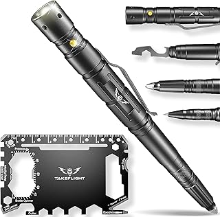 Tactical Pen with Flashlight – Multitool EDC Pen with Glass Breaker & Bottle Opener, Gift for Men & Women, Stocking Stuffer or Father’s Day Gadget