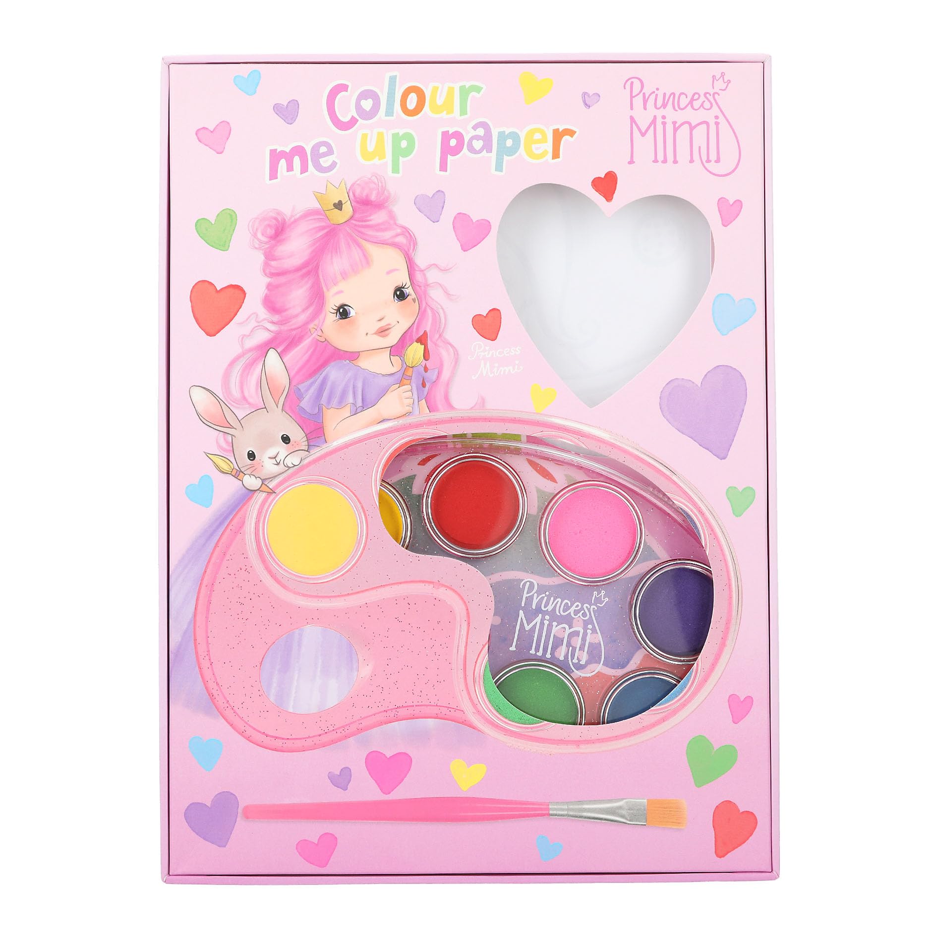 Depesche 12126 Princesa Mimi - Colour me up Paper, papel de acuarela con 10 motivos para colorear, incluye pincel y acuarelas