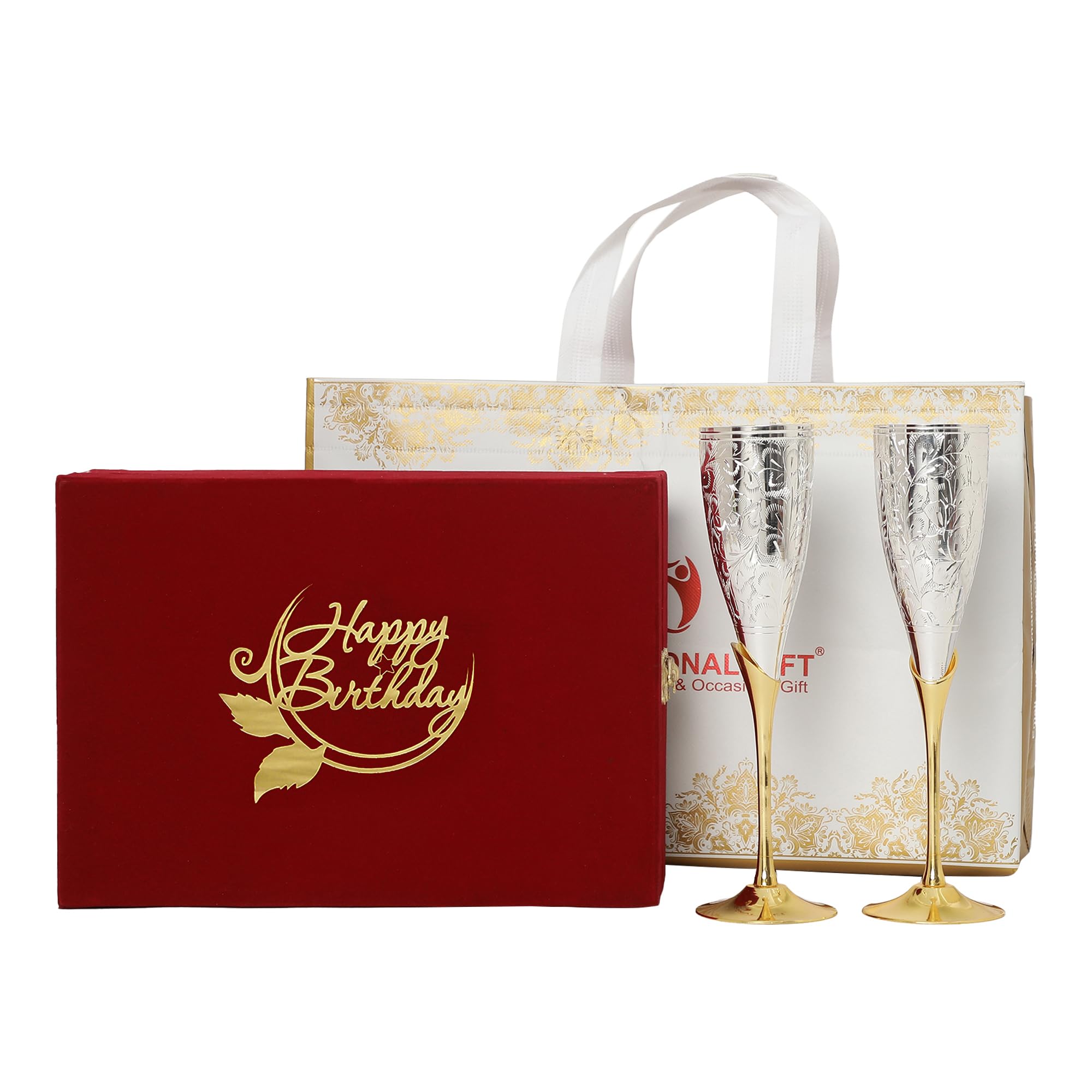 German Silver Wine Glasses - Gift Set with Velvet Box -10