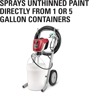 Titan ControlMax 1700 Pro 580006 w/ Cart High Efficiency Airless Paint Sprayer, HEA technology decreases overspray by up to 55% while delivering softer spray