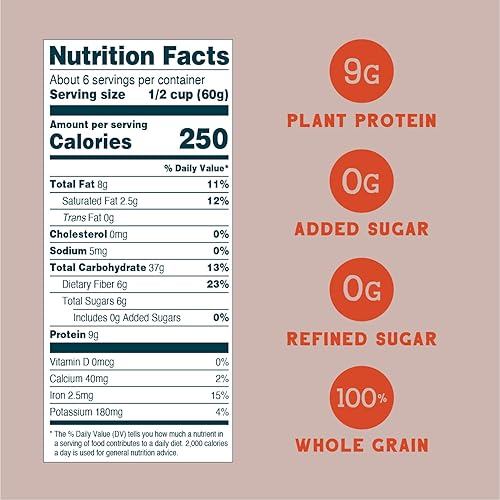 Vista 2 de Seven Sundays Muesli Cereal clásico Bircher Manzana Canela Almendra, bolsa de 32 onzas (paquete de 4), sin gluten, 0.00 oz de azúcar añadido