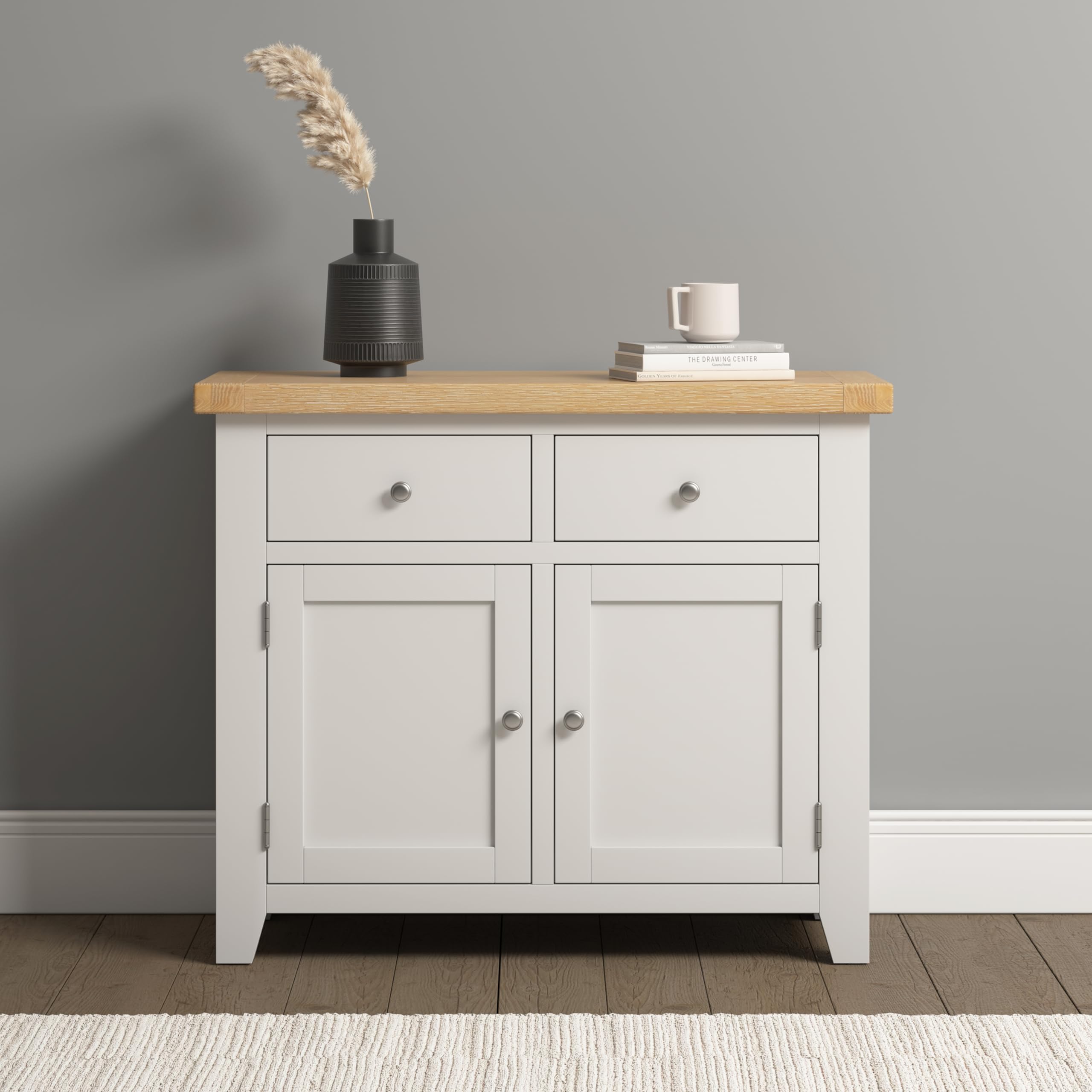 Seconique Windsor Sideboard - 2 Door 2 Drawer - Oak - Ivory