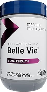 4Life Transfer Factor Belle Vie - Women Supplement with Kudzu, Flax, Red Clover, Green Tea, Grape Seed, for Hormone Balance and Reproductive Health - 60 Veggie Capsules