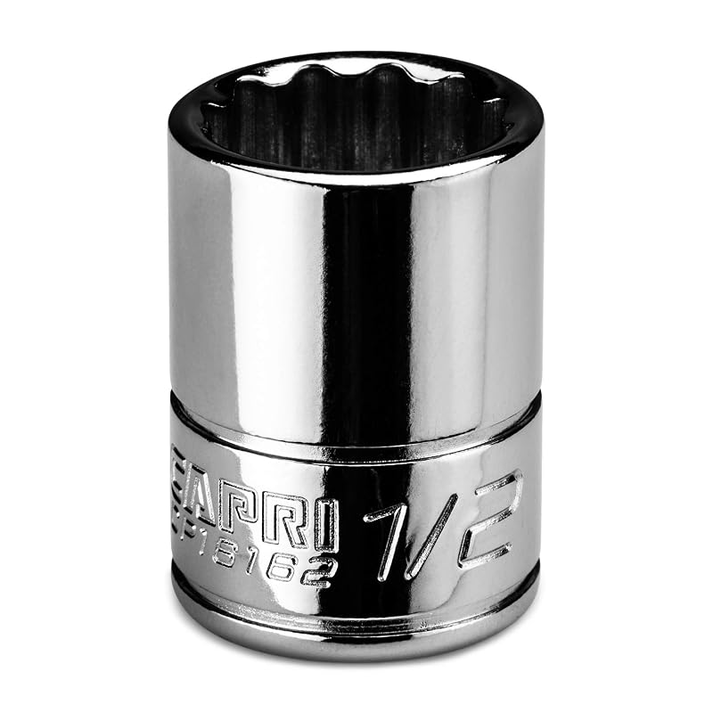 Soquete raso SAE de 12,7 mm, 12 pontas, acionamento de 6,35 mm (1/4 pol.), Capri Tools