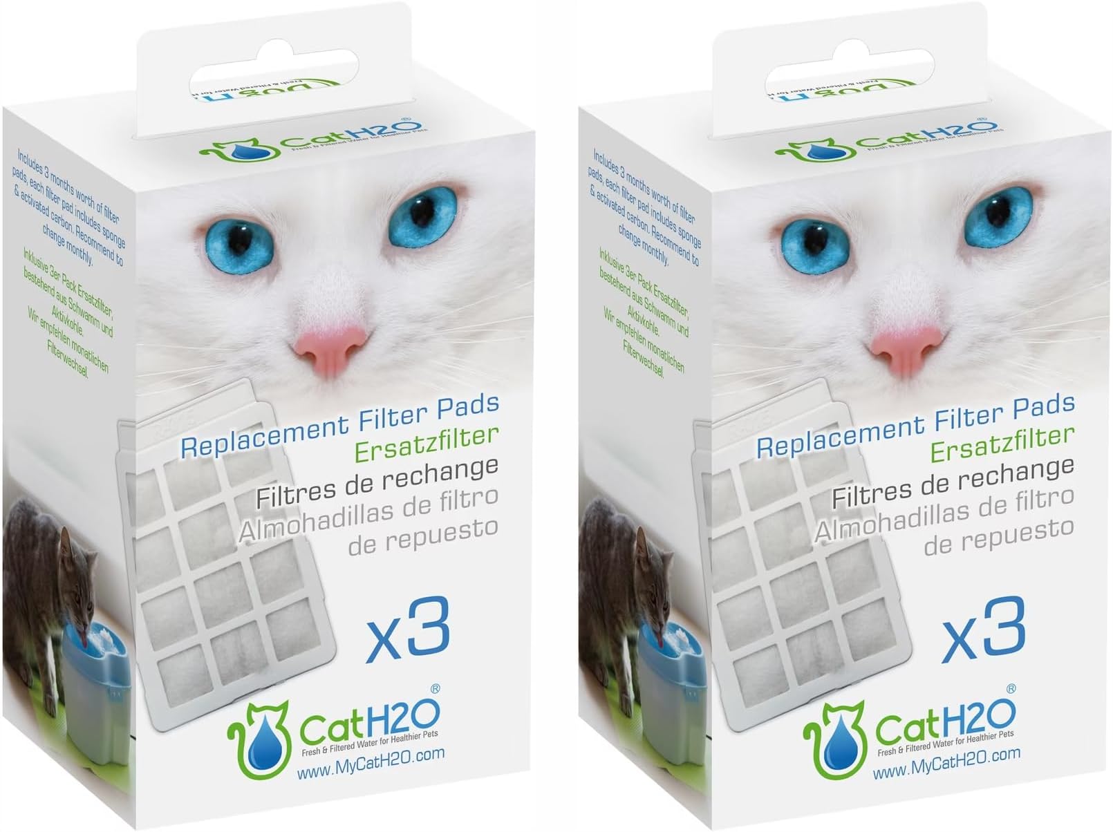 CatH2O 6 Pack Filter Pads for Drinking Fountain