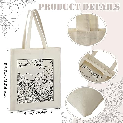 Miniatura 2 de 4 bolsas de lona para mujeres, diseño floral, gato, hongos, bolsa de compras reutilizable para niñas, regalo de Navidad (artístico)