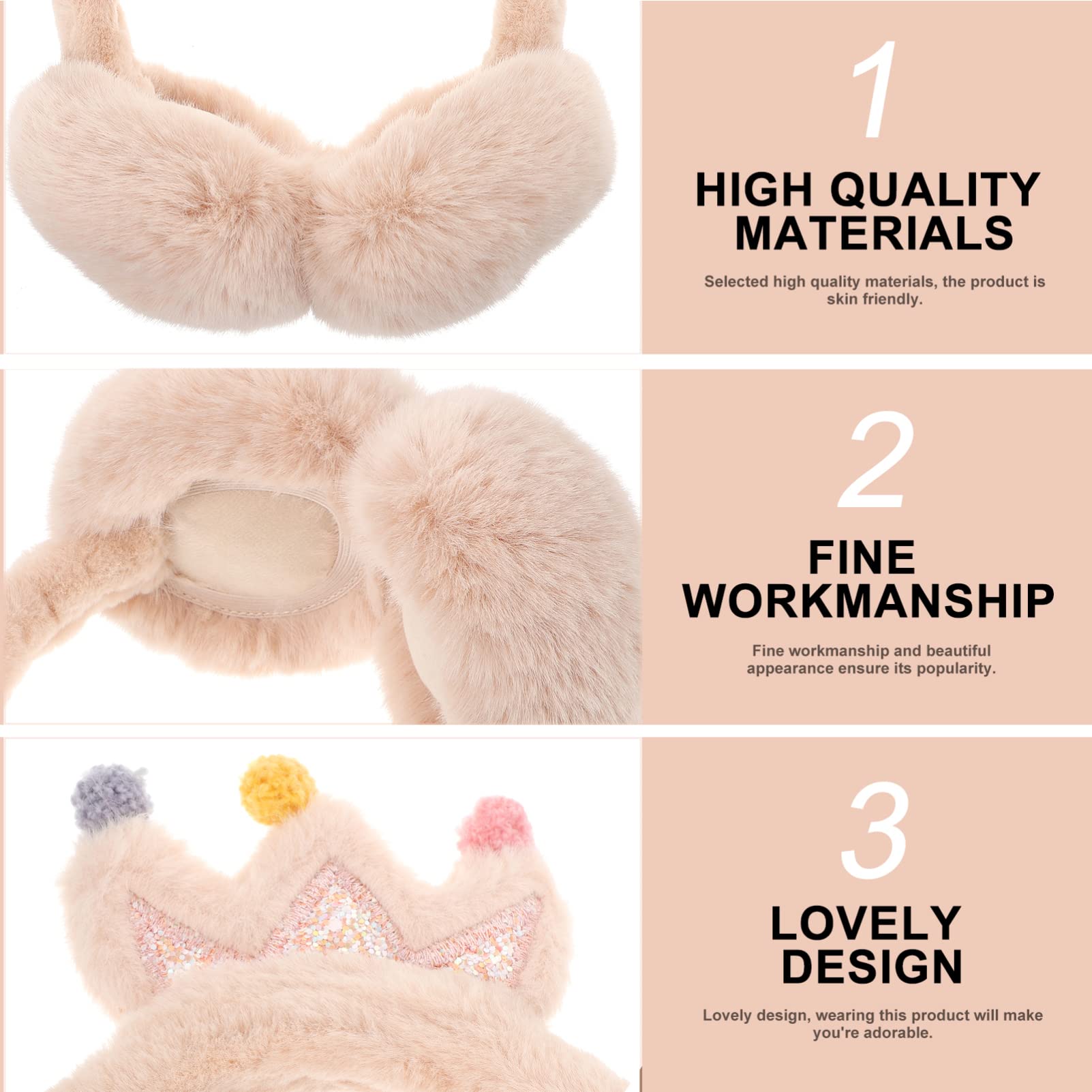 COLLBATH Boys and Girls Ear Muffs for Winter Unisex Ear Muffs Adorable Pattern Design for Children's Birthday Present Color