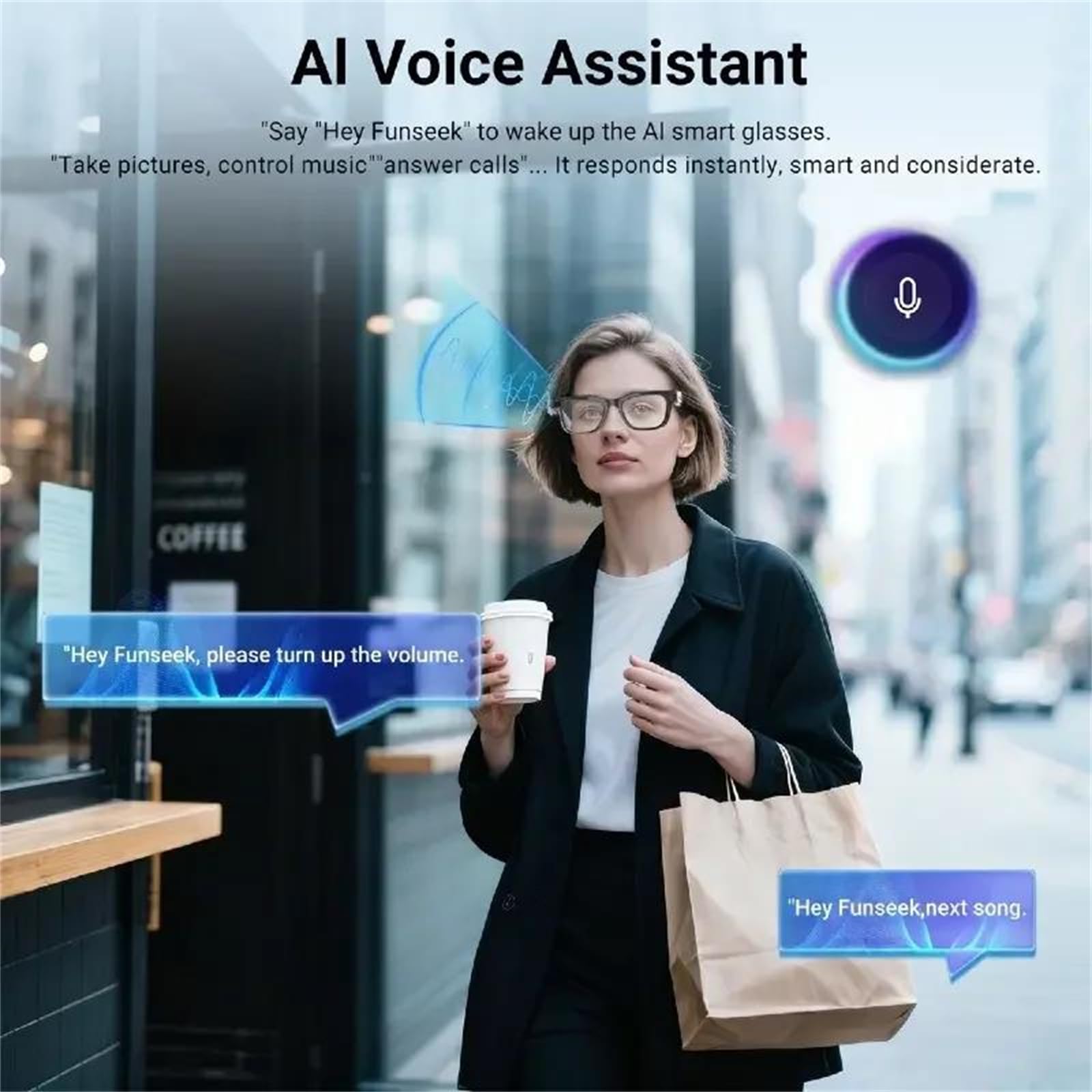 Occhiali intelligenti ia ia (chatgpt e gemini-2.5) con 164 traduzioni