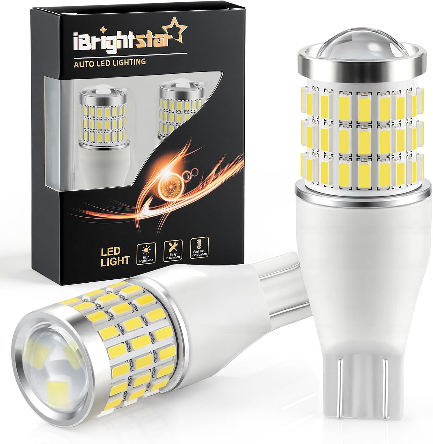iBrightstar 921 LED Bulb White, T15 912 LED Reverse Light Bulbs Super Bright for Parking Backup Turn Signal Lights, 2 Pack