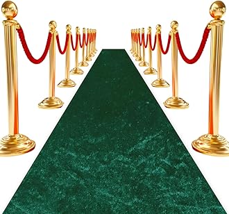 Green Carpet Runner Velvet Aisle Runner Rug 5x20FT Aisle Runners for Wedding Ceremony Walkway Runner with Carpet for Beach Theme Wedding Party Banquet Reception Decoration