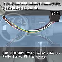 Vista 6 de RED WOLF Radio Stereo Wire Harness + Antenna Adapter Connector Plug Kit Replacement for BMW 1988-2002 528i/E46/325/323/328i/5/3