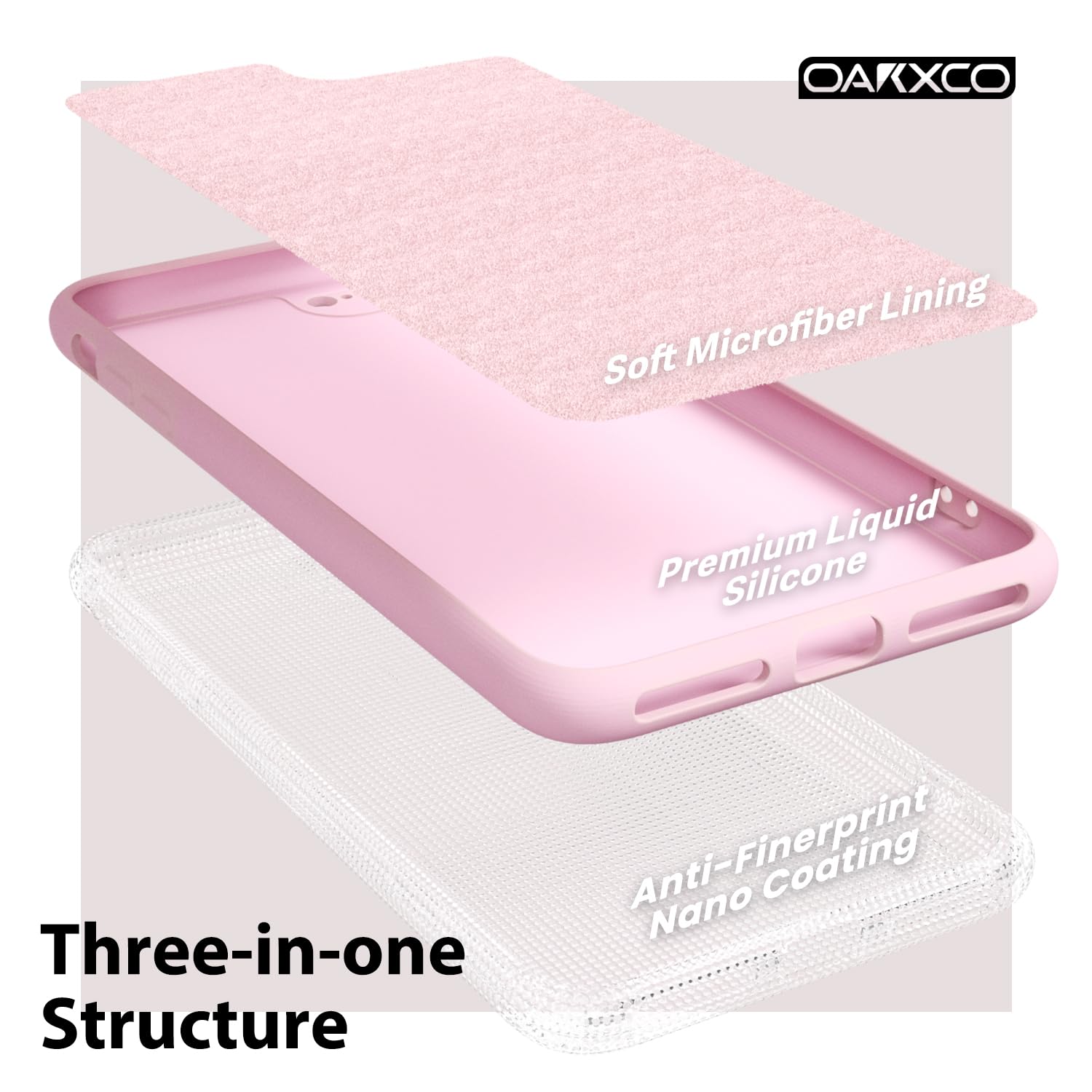 oakxco for iPhone 16 Pro Max Case Liquid Silicone, Soft Rubber Gel Elegant Aesthetic Basic Simple Cover, Cute Thin Slim TPU Matte Solid Color Plain Smooth Case for Women Girl, Light Pink — view 578