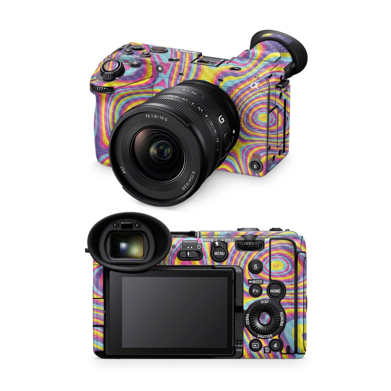 Carbon Fiber Camera Skin Compatible with Sony FX2 Digital Camera (2025) - Gobstopper - Premium 3M Vinyl Protective Wrap Decal Cover - Easy to Apply | Crafted in the USA by MightySkins