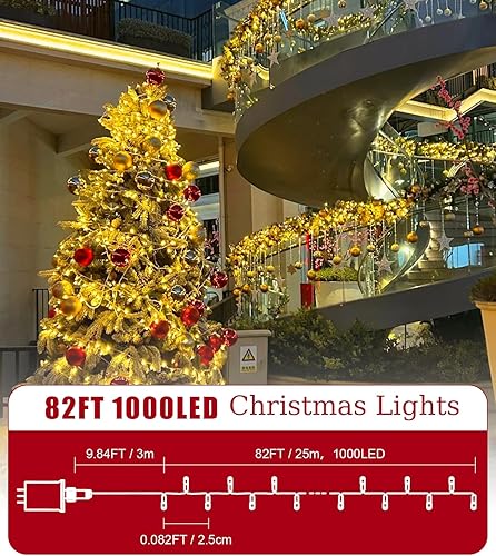 Miniatura 3 de Luces de Navidad blancas cálidas de 82 pies para exteriores con 8 modos, IP44 impermeable, enchufable, para árbol de Navidad, patio, jardín,