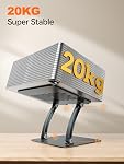 Tounee Tablet Holder Stand, Dual Rod Adjustable Aluminum Desktop Stand, Compatible with 4.7-16.5" iPads, Surface Tablets, Portable Monitors, Kindle & More (Gray)
