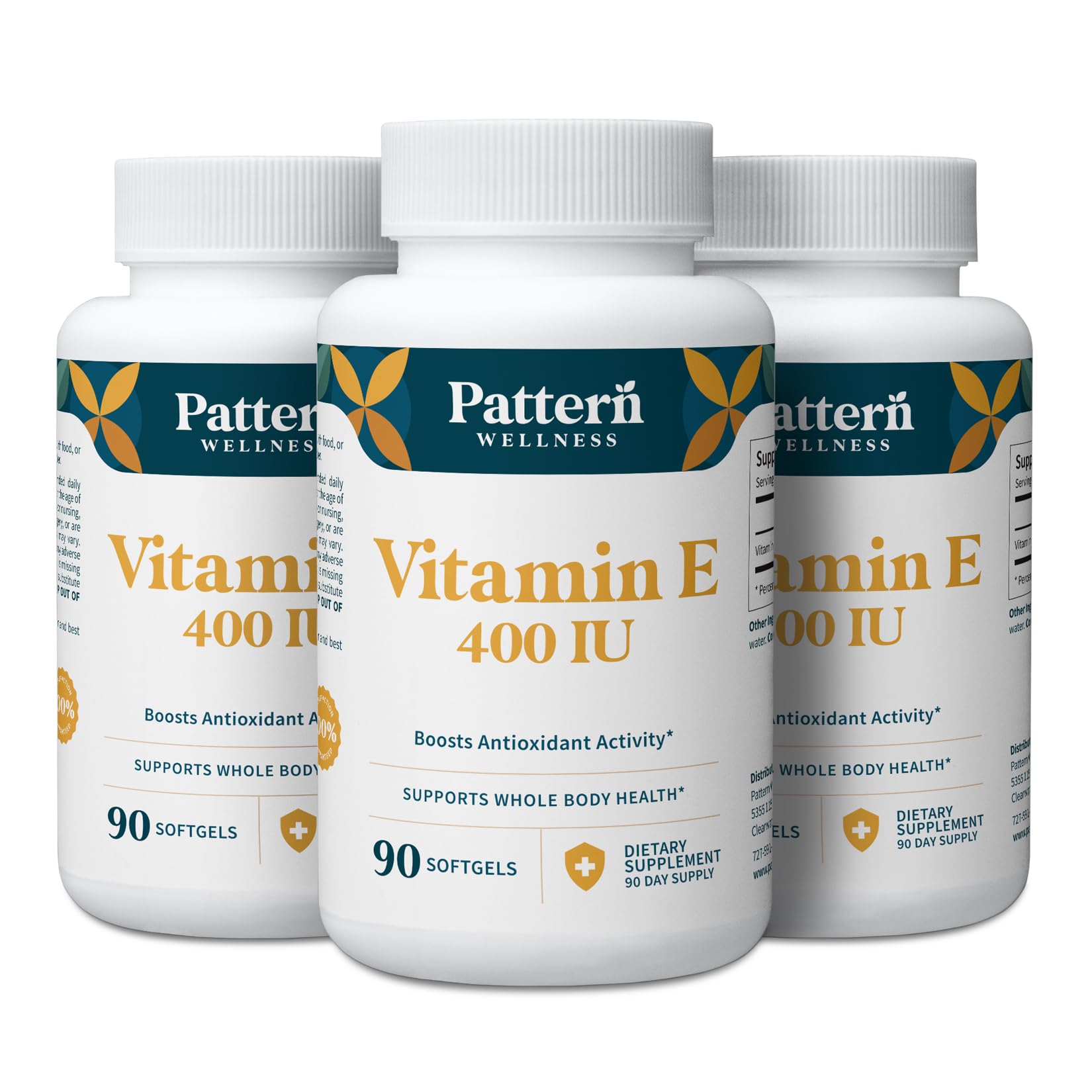 Pattern Wellness Vitamin E 400 IU – 270 Softgels 90 Count (Pack of 3)