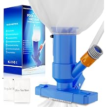 2026 Upgraded Pool Vacuum Cleaner for Above Ground Pool, 52" Telescopic Pole Jet Underwater Cleaner with 3 Scrub Brushes, Portable for Spa Fountain Pond Sapphire Blue, Summer