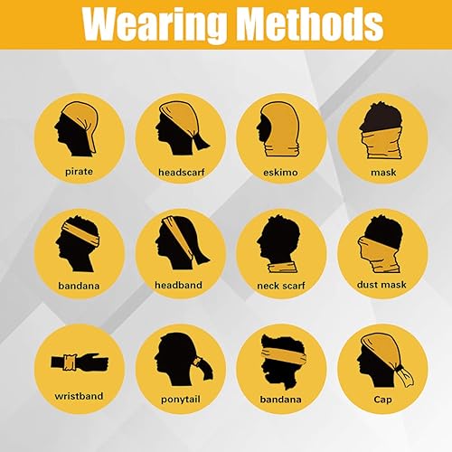 Miniatura 7 de Peicees 6 piezas de polaina de cuello para mujeres y hombres, transpirable, bufanda de cocodrilo, máscara para la cabeza, pasamontañas para ciclismo