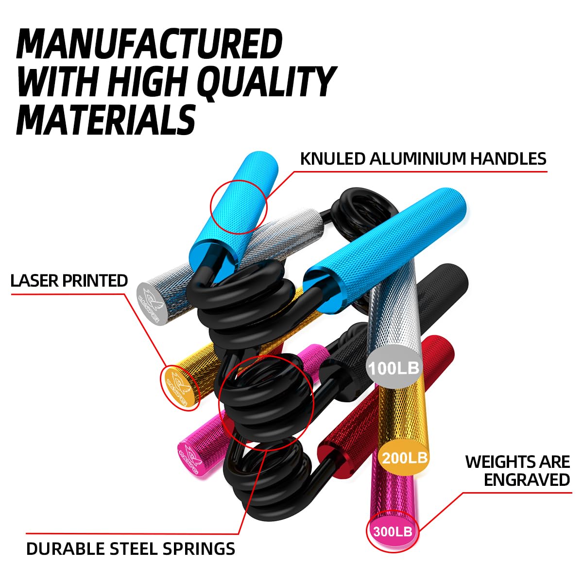 Handtrainer Onderarmtrainer - 4 Of 6 Stuks Gripkrachttrainer 22.5KG Tot