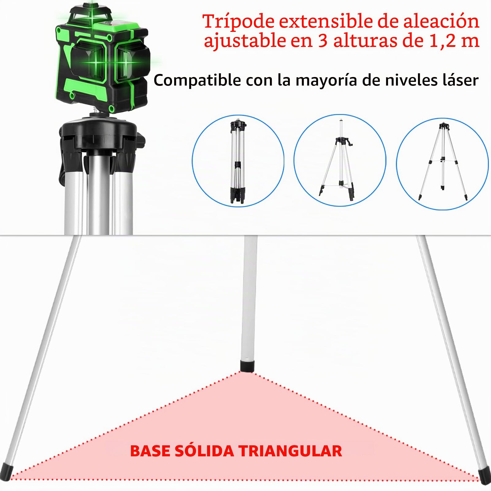 Herramienta de nivel láser multifuncional 3D de 12 líneas Líneas horizontales verticales con función de autonivelación