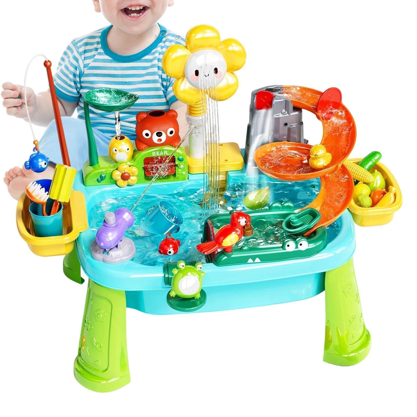 Mesa De Agua Para Niños Con Grifo,Juguetes Sensoriales Divertidos Educativos | Juego De Mesa De Agua Cocina De Verano,Para Niños Y Niñas, Interior Exterior, Jardín Patio Prado Piscina Asil
