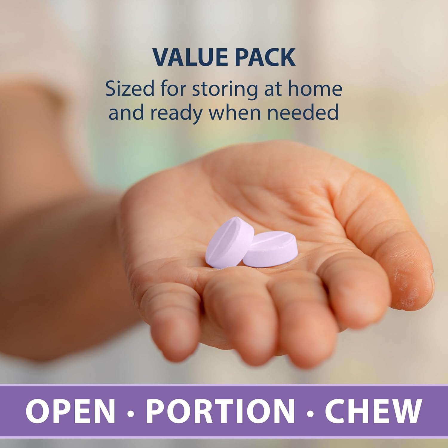 TRUEplus Glucose Tablets, Chewable, Grape Flavor, 15g Fast-Acting Carbohydrates, Fat Free, Gluten Free, Boost Energy, 50 Count