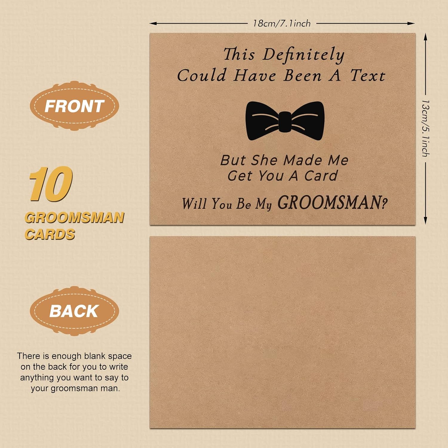 Asking 12PCS Groomsmen Proposal Cards Set, TNE Creator 7.1 x 5.1 Inch 10 Pieces Will You Be My Groomsman Funny Cards+2 Pieces Will You Be My Best Man Card with 12 Pieces Envelopes for Wedding Supplies
