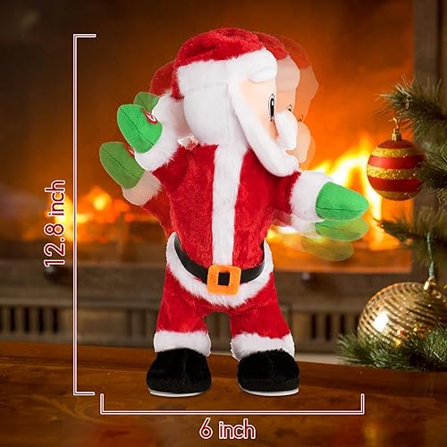 Miniatura 4 de Papá Noel bailarín, muñeca de Papá Noel animado de 14 pulgadas, juguetes de Navidad cantando canción española, juguetes de Papá Noel para niños
