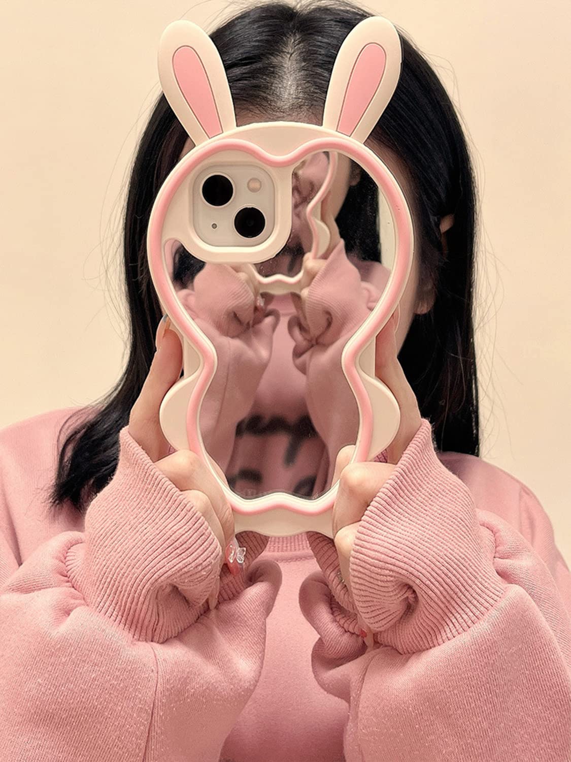 Amazon.com: SINQERISHT Kawaii Rabbit Mirror Case for iPhone 14 Pro
